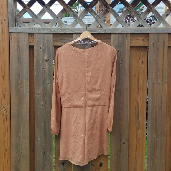LULUS Whimsical Dreams Blush Star Print Surplice Romper Size Large CUTE BLUSH - Picture 7 of 10